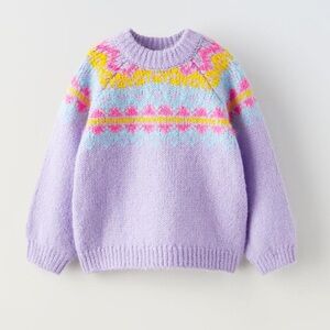 NWT Zara jacquard knit sweater 12-18M